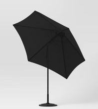 9' Round Outdoor Patio Market Umbrella Black with Black Pole - Threshold! (NEW)