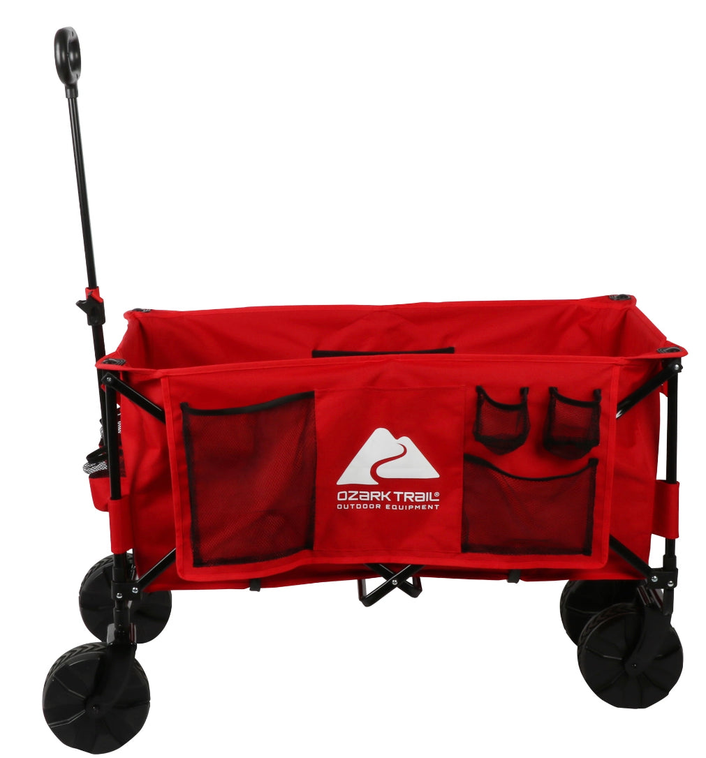 Ozark Trail Hazel Creek Extra Large Wagon with Extended Handle, Red, Outdoor!! NEW OUT OF BOX!!