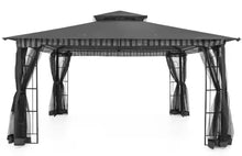 Gardenbee 13 ft. x 11 ft. Black Steel Outdoor Patio Gazebo with Mosquito Netting - WE DO NOT SHIP!!