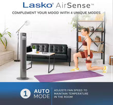 Lasko Xtra Air 48 in. 12-Speed Smart Tower Fan in Gray w/ DC Motor, Works w/ Alexa, Google, Whisper Quiet, Remote, 12 in. Dia!! NEW AND ASSEMBLED!!