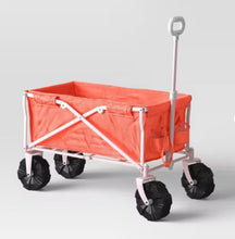 Flat Folding Wagon without Cargo Net, Coral! (NEW - SMALL SMUDGE INSIDE)