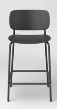 Set of 2 24" Molded Plastic with Metal Base Counter Height Barstool with Footrest Black - Room Essentials! (NEW IN BOX)