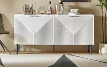 Kordt White Modern 63 in. W 4-Door Wood Sideboard with Adjustable Shelf! (NEW IN BOX)