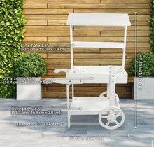 Sunnydaze 21.75 in. x 33.75 in. x 49.25 in. Country Market Wood Flower Stand Raised Garden Bed White!! NEW IN BOX!!