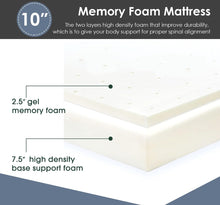 PayLessHere 10 Inch Queen Gel Memory Foam Mattress, CertiPUR-US Certified, Fiberglass Free, Cool Sleep & Comfy, Bed-in-a-Box- NEW