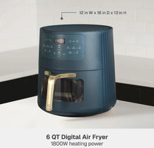Thyme & Table 6QT Air Fryer, with ThymeCrisp™ and Ceramic-Coated Nonstick Basket, Atlantic Blue!! WE DO NOT SHIP!!