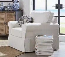 Ashton Ivory Polyester Arm Chair with Removable Cushions