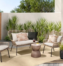 7'x10' Natural Woven Rectangular Braided Outdoor Area Rug Cream/Beige!(NEW - DARK SPOT)