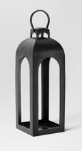 22.5"x7.7" Pillar Cast Aluminum Outdoor Lantern Candle Holder Black - Threshold - WE DO NOT SHIP!!