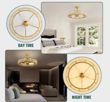 32 in. Indoor 10-Light Modern Downrod Mount Gold Bladeless Ceiling Fan with Light Reversible Rotation and Remote Control! (NEW IN BOX)