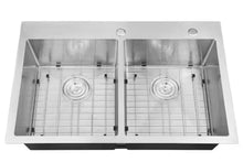 Attop
Handmade Stainless steel 33 inch Double Bowls Top Mount Scratch-Resistant Nano Drop-in Kitchen Sink With Bottom Grid