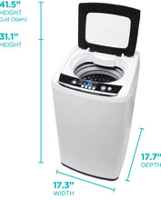 BLACK+DECKER 0.9 Cu. Ft. Portable Washer, 6.6 lb. Capacity Washing Machine for Homes & Apartments, 5 Wash Cycles, Quick Connect Sink Adapter and Drain Hose Included, Transparent Lid & LED Display, BPWM09W, White! (NEW - LIGHTLY DENTED FROM SHIPPING)