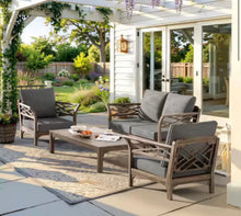 27.6 in. x 24.4 in. 4-Piece Outdoor Deep Seat Cushion for Patio Sofa and Couch in Light Gray! (NEW IN BOX)