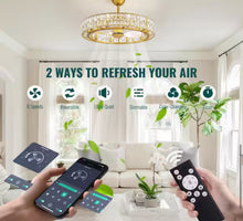 32 in. Indoor 10-Light Modern Downrod Mount Gold Bladeless Ceiling Fan with Light Reversible Rotation and Remote Control! (NEW IN BOX)