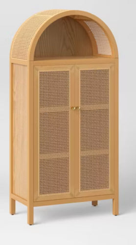 Woven Arched Wood Cabinet - Threshold! (NEW IN BOX)