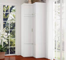 White Wood 35.4 in. W 6-Door Corner Wardrobe Armoires with Hanging Rod, Storage Shelves 93.9 in. H x 35.4 in. D! (NEW IN BOX)