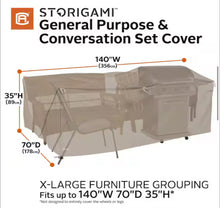 Storigami 140 in. L x 70 in. W x 35 in. H Goat Tan Easy Fold General Purpose Patio Furniture Cover! (BRAND NEW)