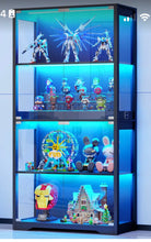 Glass Display Cabinet, Curio Cabinet, Bookcase with 3 Color LED Lights- new in box
