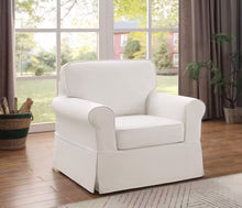 Ashton Ivory Polyester Arm Chair with Removable Cushions