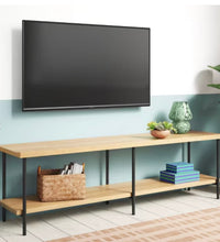 Wood and Metal TV Stand for TVs up to 60" Natural - Room Essentials! (NEW IN BOX)