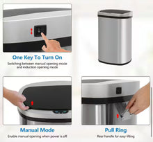 Taylor 13 Gal. Silver Metal Household Trash Can Motion Sensor Lid! (BRAND NEW)