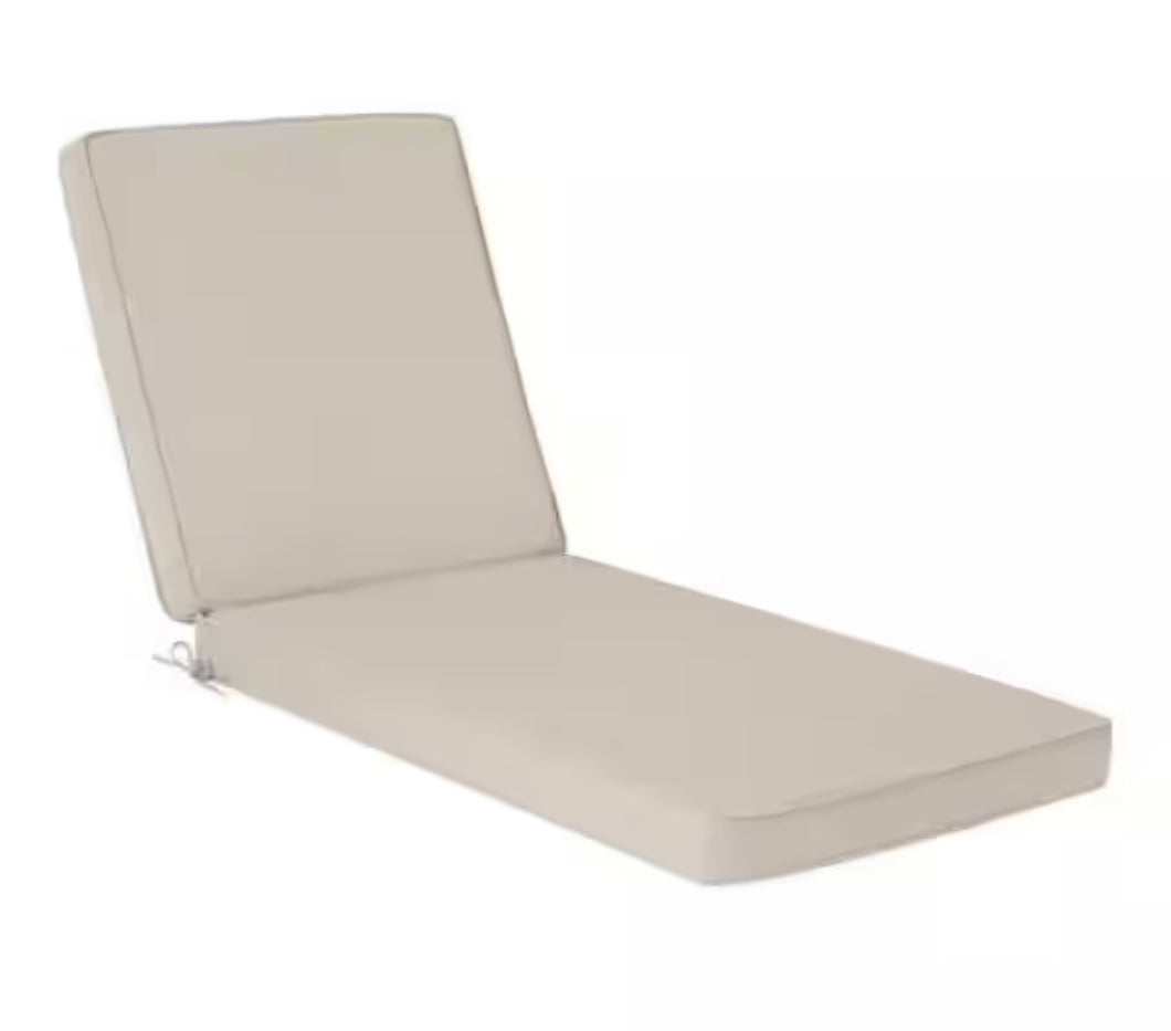 Hampton Bay 26 in. x 31 in. Outdoor Chaise Lounge Cushion in Putty! (ONE CUSHION & ONE COVER)