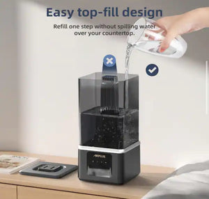 Edendirect 1.1 Gal. Black Ultra Fine Water Mist Ultrasonic Desktop Humidifier and Fragrance Diffuser Up to 450 sq. ft!! NEW IN BOX!!