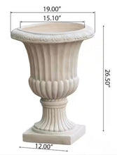 Napoli 19 in. W x 26.5 in. H Antique White Lightweight Concrete Garden Urn Planter- new!