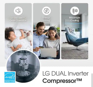 LG 23,500 BTU 230/208V Window Air Conditioner Cools 1450 Sq. Ft. with Dual Inverter, Wi-Fi Enabled and Remote in White! (NEW IN BOX) - (CHECK YOUR OUTLET!)