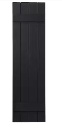 Ply Gem 15 in. x 47 in. Polypropylene 4-Board Closed Board and Batten Shutters Pair in Black!! NEW IN BOXES(2)!!