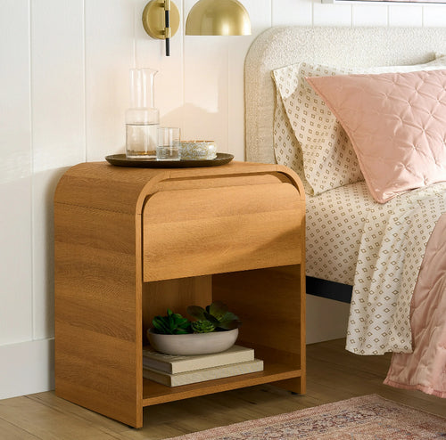 Better Homes & Gardens Juliet Nightstand with USB, Light Honey Finish!! NEW IN BOX!!
