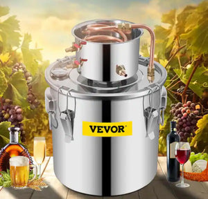 Vevor Alcohol Still 8 Gal. Stainless Steel Water Alcohol Distiller Home Brewing Kit Build-in Thermometer for DIY Wine! (NEW IN BOX)