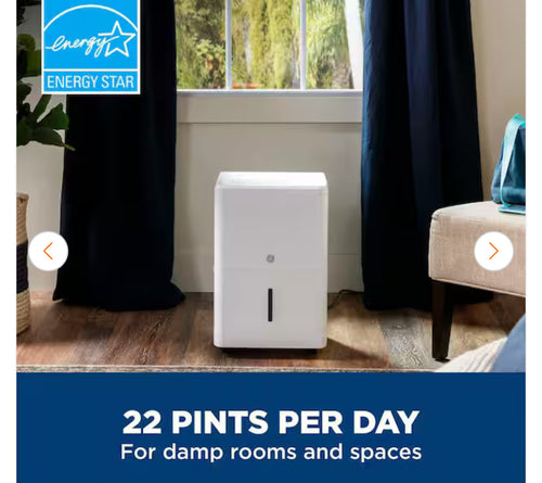 GE 25-Pints for Damp Rooms Up to 1500 sq. ft. Residential Dehumidifier with Bucket in White, ENERGY STAR- new in box