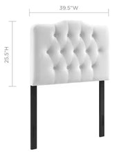 Annabel White Twin Diamond Tufted Performance Velvet Headboard! (NEW IN BOX)