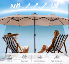 8-Piece Metal Patio Outdoor Dining Set with Slat Rectangle Table, 2 Elegant Swivel Chairs with Beige Cushions, and 15Ft LED Umbrella W/Base! (NEW - SCRATCHED FROM SHIPPING)