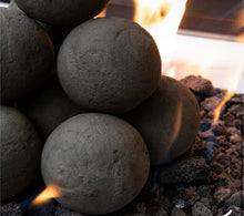 4 in. Set of 14 Ceramic Fire Balls in Charcoal Gray