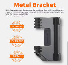 Garden Retractable Hose Reel-5/8 in.-90 ft., Metal Bracket, Wall Mounted, Dark Grey! (BRAND NEW IN BOX)