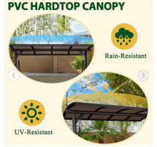 3-Person Metal Patio Swing Outdoor with Adjustable Polycarbonate Canopy, Dark Gray- new in 2 boxes