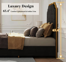 Duncanville Upholstered Platform Bed, King, Black! (NEW IN BOX)