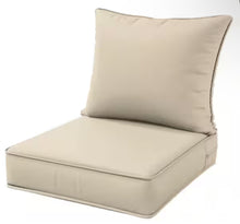 22 in. x 24 in. x 4 in. Square Outdoor Deep Seating Cushion Set Seat and Back Cushion for Lounge Chair Cream!! NEW IN BOX!!