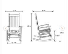 Vermont Porch Rocker Oak Wood Outdoor Rocking Chair- new and assembled - small scratch - see pics please
