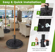 40 lbs. Round Weighted Patio Umbrella Base Heavy-Duty Table Market Stand Outdoor in Black