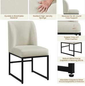 Alden Design 2pcs Modern Upholstered Fabric Dining Chairs for Dining Room, Beige!! NEW IN BOX!!