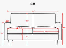 Marick Wide Velvet Round Arms Small Apartment Loveseat