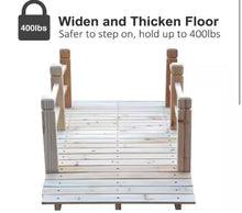 Outsunny 60 in. x 26.5 in. x 19 in. Wooden Stained Finish Garden Footbridge with Safety Railings! (NEW IN BOX)