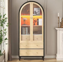 Bestseller73" Tall Arched Storage Cabinet - Modern Farmhouse Bookcase with 3 Large Drawers, Display Cabinet! (NEW IN BOX)