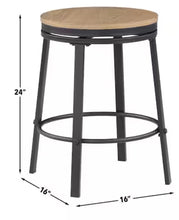 Steve Silver Magnolia Brown Wood Seat with Black Metal Frame Counter Stool (Set of 4) - (Brand New) - NO SHIPPING!