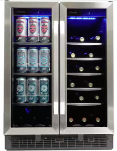 Silhouette Dual Zone 23.81 in. Wide 60 beverage cans and 27 bottles of wine Built-in Beverage Center in Stainless Steel! (BRAND NEW)