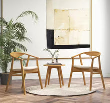 Set of 4 Leisure Bamboo Armchair Accent Chair with Curved Back and Bamboo Structure! (NEW IN TWO BOXES!)