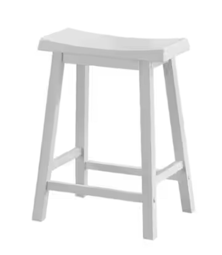 Monarch Saddle Seat 24 in. White Bar Stool, Set of 4!! NEW IN BOXES(2)!!